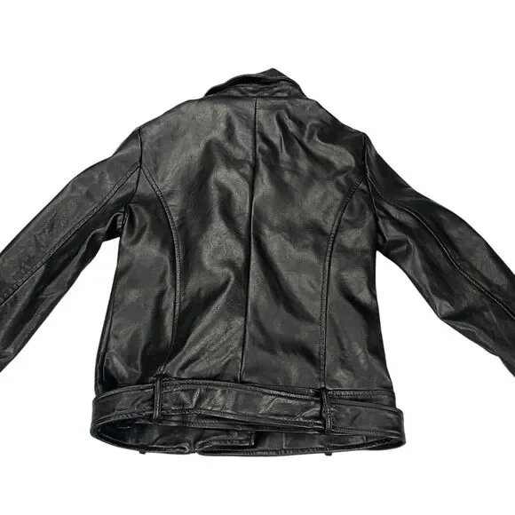 Elodie Nordstrom Womens Size XS Moto Jacket Black Faux Leather - Picture 12 of 16